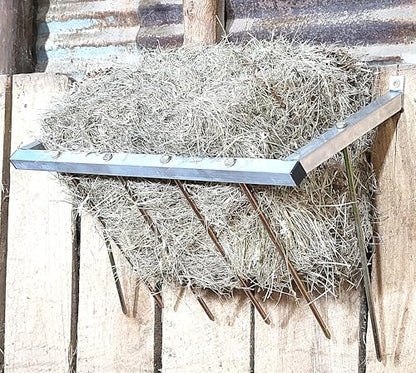 24 Inch Wall Mounted Sheep & Goat Two Flake Hay Feeder USA Texas Made Quality Aluminum