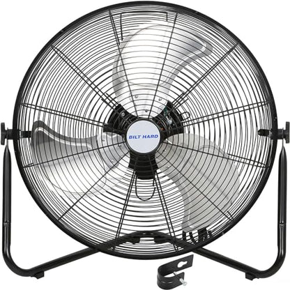 BILT HARD 4650 CFM 20" High Velocity Floor Fan, 3-Speed Heavy Duty Metal Fan with Wall-Mounting System, Industrial Shop Fan for Commercial, Garage, and Greenhouse - size: 20 inch