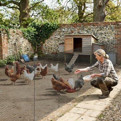 SUNYRISY Garden Mesh Fence Temporary Fencing Outdoor Dog Fence with Steel Stakes, 40in x 98.4ft Chicken Fencing Plastic Netting Animal Barrier for Backyard Poultry Pet, Black Diamond - color: Black Diamond