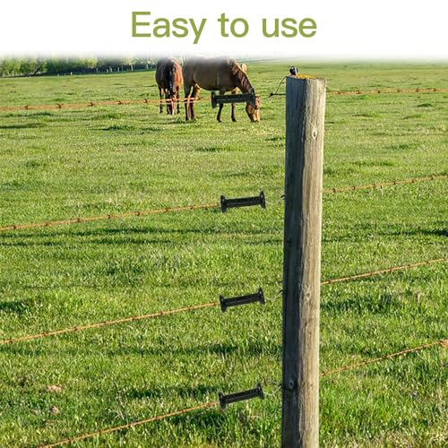 10 Pcs Plastic Electric Fence Gate Handle Insulators, Gate Handle with Spring Handle Heavy Duty Electric Fence Gate Handle Spring Gate Handles for Electric Fence, Black