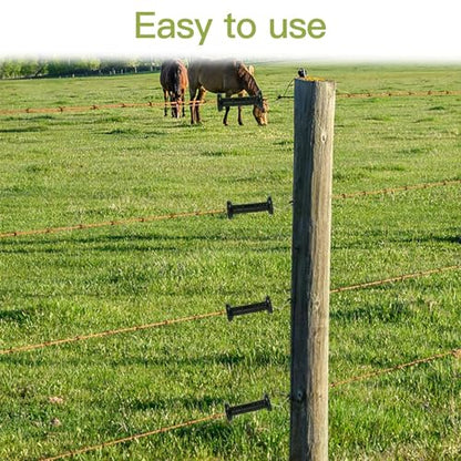 10 Pcs Plastic Electric Fence Gate Handle Insulators, Gate Handle with Spring Handle Heavy Duty Electric Fence Gate Handle Spring Gate Handles for Electric Fence, Black