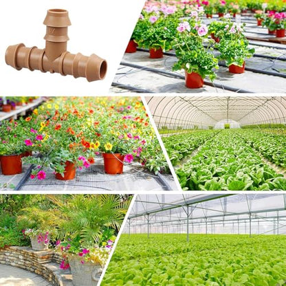 JAYEE 25 Pack Drip Irrigation Barbed Tee Fittings (17mm) for 1/2" Drip Hose(0.600”ID) ，Sprinkler Tubing Connector for Drip System - color: 25P Tee