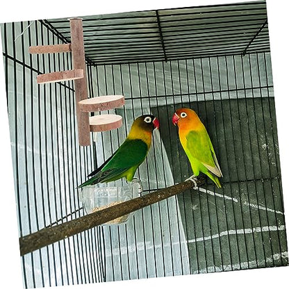 Bird Parrot Perch Stand Platform Natural Wood Playground Paw Grinding Toy for Birds Easy to Install Safe and Chewing Activity for Parakeets Cockatiels and Lovebirds