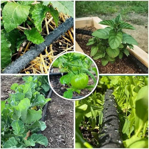 Soaker Hose 5/8" 25ft Rubber Garden Soaker Hoses, Water Seeper Round Drip Hose, Heavy Duty Drip Irrigation Hose For Vegetable, Lawn, Plants and Trees Watering - size: 5/8inch 25ft