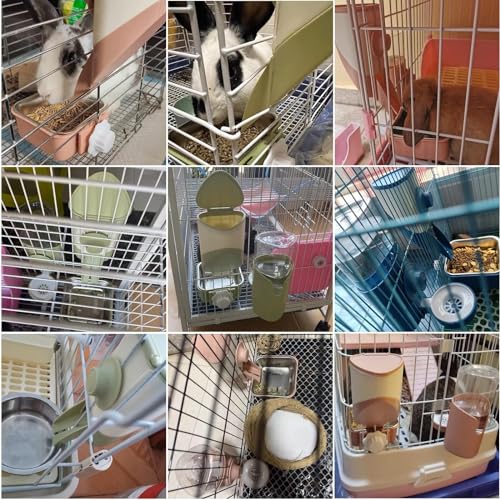 Rabbit Hay Feeder, 3-in-1 Feeding Set with Food Bowl and Hanging Funnel for cage, Hay Rack for Bunny Guinea Pig Chinchilla (Blue) - color: Blue