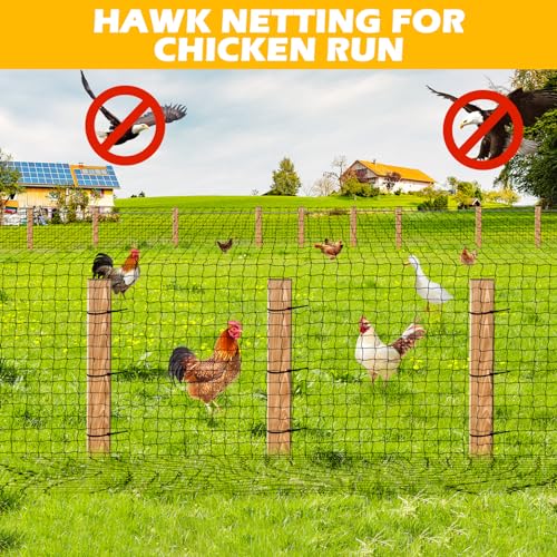 BSTPCOO 100'x100' Bird Netting for Chicken Coop, Heavy Duty Nylon 1" Mesh Poultry Netting Chicken Nettings Roof Hawk, Aviary Nettings Deer Fence Garden Net for Fruits Trees Plant - size: 100'×100'-1''