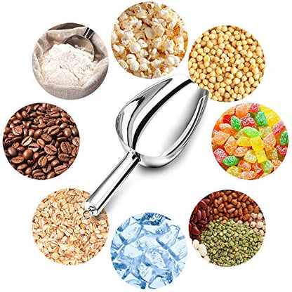 TeamFar Stainless Steel Ice Scoop, Small Metal Food Candy Scoop for Kitchen Bar Party Wedding - 5 Ounces - size: 5 oz