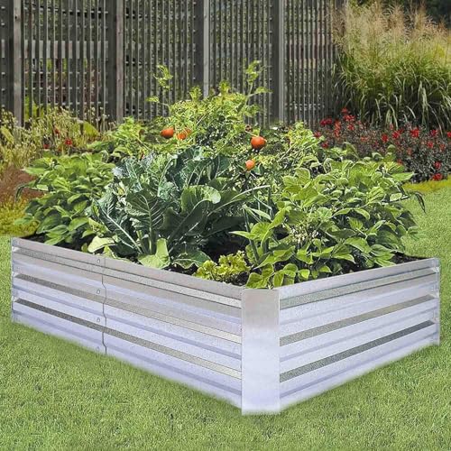 Galvanized Raised Garden Beds 2-Pack (6x3x1ft Each) – Popular Heavy-Duty Metal Planter Box with 4 Support Bars for Vegetables, Herbs, Flowers, Space-Saving Size for Small Yards & Patios - size: 6x3x1ft (2 pcs)