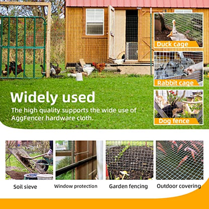 24in x 100ft Hardware Cloth 1/8 inch 27Ga Hot Dipped Galvanized After Welding, Chicken Coop Wire Fence, Welded Metal Fencing Roll Mesh for Bee Screen Garden Plant Poultry Animal Netting Cage - size: 24in x 100ft