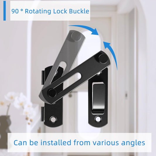 4 Inch Heavy Duty Barn Door Lock Latch - Flip Safety Gate Latch for Sliding Doors, Barn Gates, Pet Proof Fences & Cabinets, Matte Black