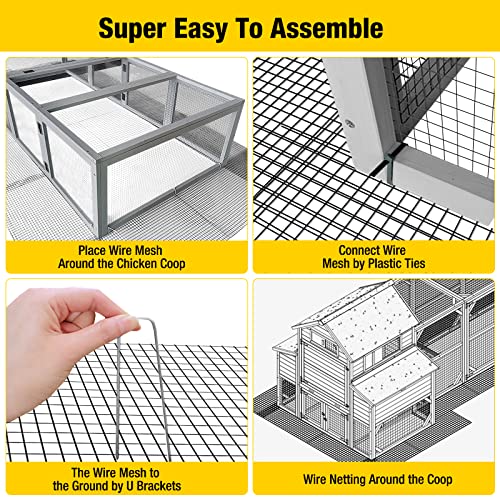 Aivituvin Chicken Wire Mesh Poultry Fence Chicken Coop Bottom Barrier to Keep Your Flock Safe from Predators - color: Chicken Coop Bottom Barrier