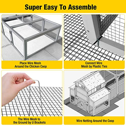 Aivituvin Chicken Wire Mesh Poultry Fence Chicken Coop Bottom Barrier to Keep Your Flock Safe from Predators - color: Chicken Coop Bottom Barrier