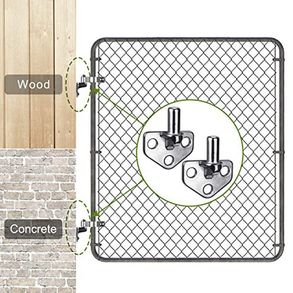 Insaga 304 Stainless Steel Gate Hinges Heavy Duty, Non-Welded Gate Hardware, 2pcs Wall Mount Gate Hinge, Chain Link Gate Hinge with 5/8'' Hinge Pin, Horizontal Design - color: Horizontal Hinge-2pcs