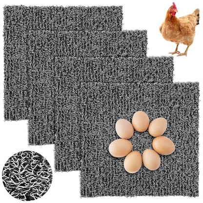 kathson Washable and Reusable Chicken Nesting Pads Plastic Nest Box Pads Durable Chicken Coop Liners Laying Indoor/Outdoor Mats for Hen Duck Rabbit Small Pets 12 x 12 x 0.79Inches(4Pcs,Grey)