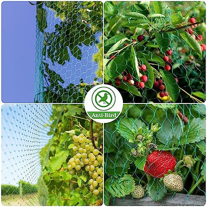 Bird Netting for Garden 13x33ft - Sukh Garden Netting Mesh for Garden Protection Bird Fence Plant Netting Chicken Coop Deer Squirrels Poultry Protect Fruit Trees Vegetable