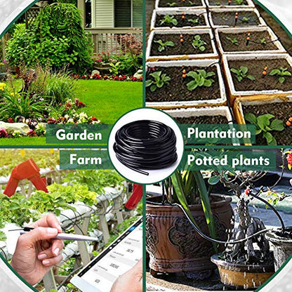 Bonviee 400ft 1/4 inch Drip Irrigation Tubing – Flexible, Durable Hose, Compatible with 1/4" Barbed Tee, Micro-Emitters & Misters, Perfect for New Home Garden System - size: 1/4"-400FT