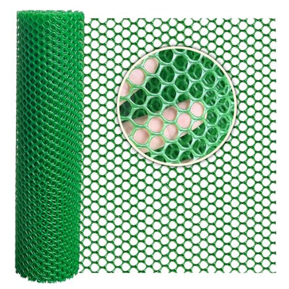 Plastic Wire Mesh Fence 16in x 20Ft Plastic Chicken Wire Mesh for Poultry, Dogs, Rabbit, Snake Barrier & Gardening Versatile Plastic Fencing (16in x 20Ft, Green) - color: Green, size: 16in x 20Ft