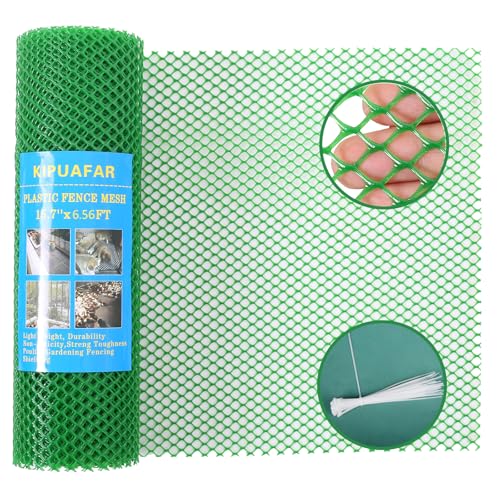 Plastic Wire Mesh Fence Roll - Ideal for Poultry, Rabbit, Barrier & Gardening - Durable Plastic Chicken Wire Mesh - Versatile Plastic Fencing (Green, 15.7IN*6.56FT), SL001 - color: Green, size: 15.7 IN * 6.56 FT