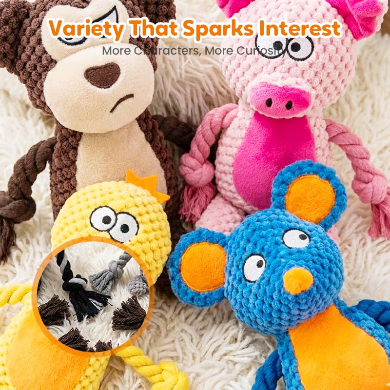 Plush Dog Chew Toys,2026 New Squeaky Dog Toy for Aggressive Chewers, Indestructible Dog Toy for Small Medium Large Dogs to Keep Them Busy Puppy Teething Toy (Bear) - color: Bear