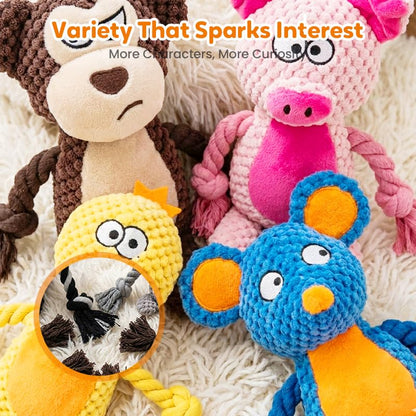 Plush Dog Chew Toys,2026 New Squeaky Dog Toy for Aggressive Chewers, Indestructible Dog Toy for Small Medium Large Dogs to Keep Them Busy Puppy Teething Toy (Hippopotamus) - color: Hippopotamus