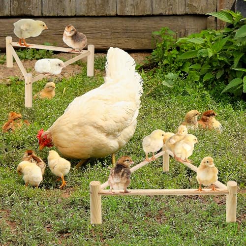 Chicken Perch for Coop & Brooder, Chicken Roosting Bars, Chicken Toys & Pine Wooden Coop Accessories, Triangular Chick Perch for Parrots Birds, Natural Poultry Stand Chicken Nesting Support (1 PCS) - size: 1 Pcs