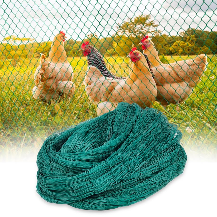 Bird Netting for Chicken Coop, Poultry Netting Over Chicken Run & Chicken Pen, Heavy Duty Nylon Nettings Reusable, UV-Resistant, Garden Netting Aviary Net Fruit Tree Nettings - size: 1.57''-6.56' x 16.4'