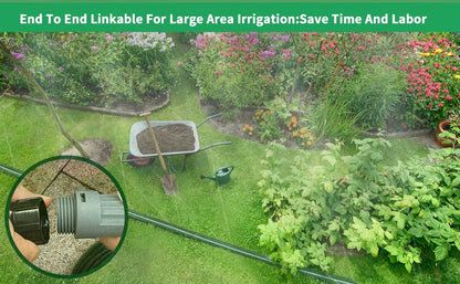 Watoo 2026 Sprinkler Hose & Soaker Hose for Yard - 150FT (50 * 3) Reinforced Flat Garden Hose with Holes, Heavy Duty No-Kink Lawn Irrigation Hose (Includes Stakes, High Pressure Spray) - size: 50FT*3(150ft)